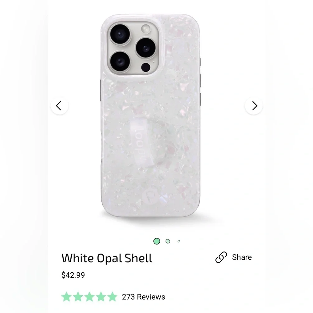 Loopy White Opal Shell IPhone 14 Pro Case - Picture 1 of 3